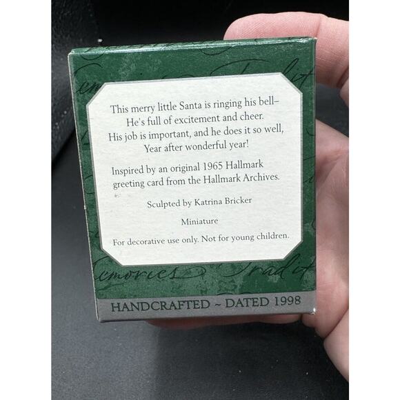 NIB~1998 Hallmark Ornament ‘Kringle Bells’Miniature Archive Collection New! -28D - Picture 3 of 5